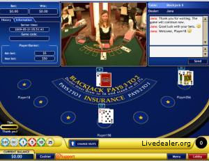 Europa Casino live dealer blackjack