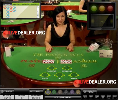 Evolution Gaming Live Baccarat Action View