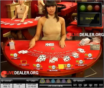 Evolution Gaming Live (Gold) Blackjack Virtual View