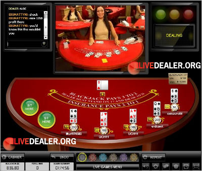 Evolution Gaming Live (Gold) Blackjack Action View