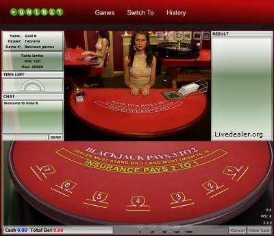 Evolution Gaming Live (Gold) Blackjack Action View