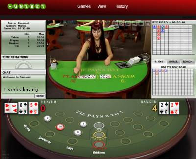 Evolution Gaming Live Baccarat Action View