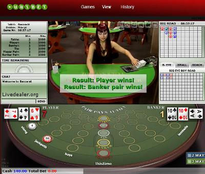 Evolution Gaming Live Baccarat Action View