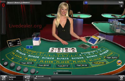Microgaming live baccarat in casino view