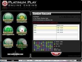 Platinum Play live game lobby
