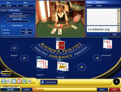 Playtech Europe Dealer Studio Live Blackjack 1