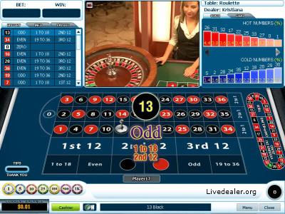 Playtech European Dealer Studio Live Roulette Pro