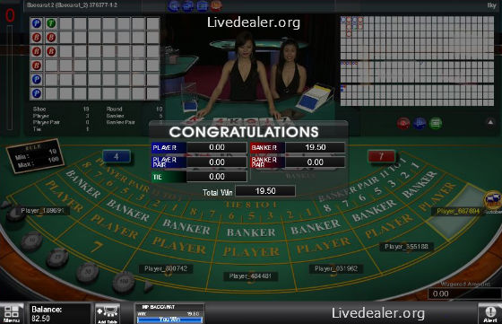 live baccarat win and dealer change