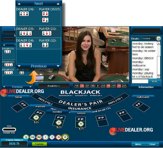 visit Wiliam Hill live casino dealer Estere
