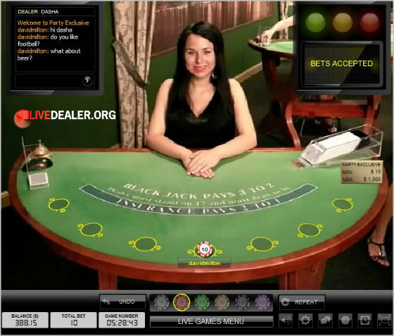 visit Party Casino dealer Dasha