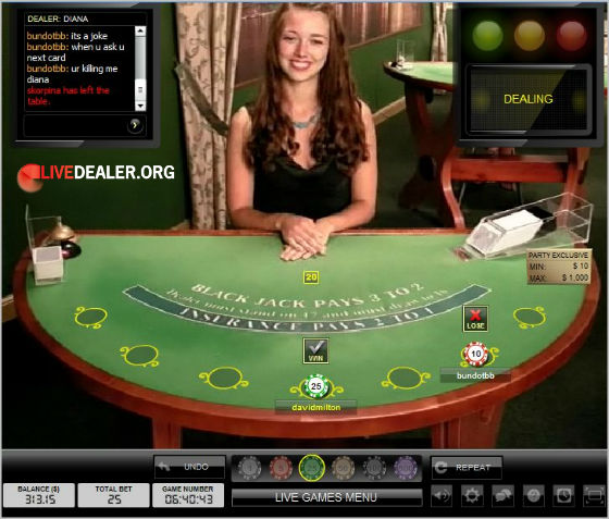 visit Party Casino dealer Diana