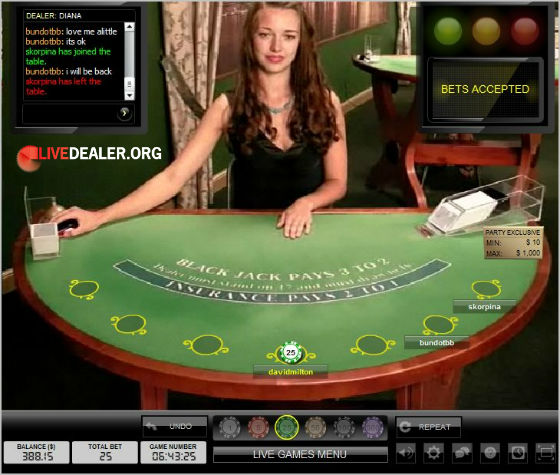 visit Party Casino dealer Diana