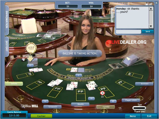 liena dealing blackjack