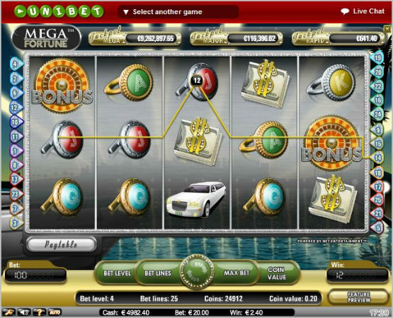 visit Unibet megafortune