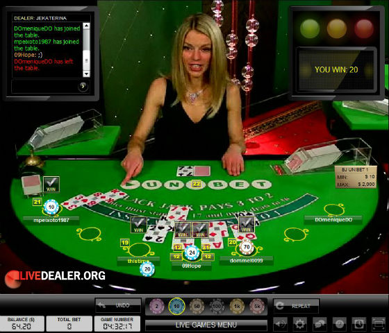 visit Jekaterina at Unibet Live dealer Jekaterina