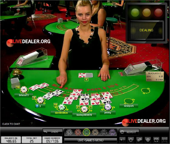 Dealer Olga at Party Casino