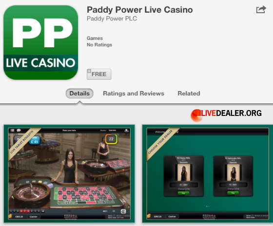 Paddy Power live casino App