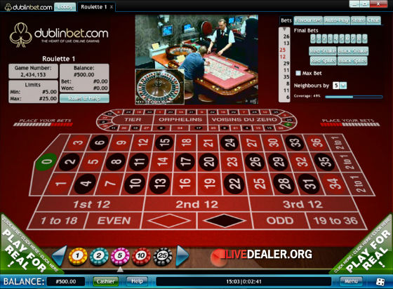 Dublinbet live roulette