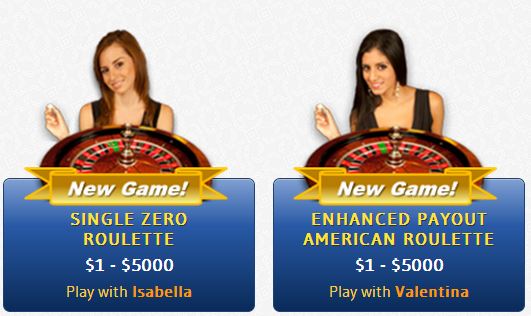 5Dimes new live roulette games