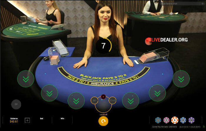 Playtech live dealer Lounge Blackjack