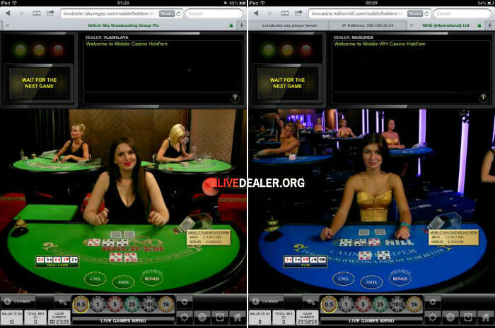iPad live Casino Holdem poker