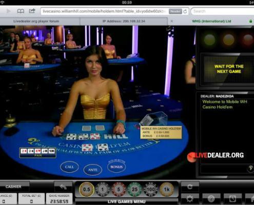 William Hill iPad live poker