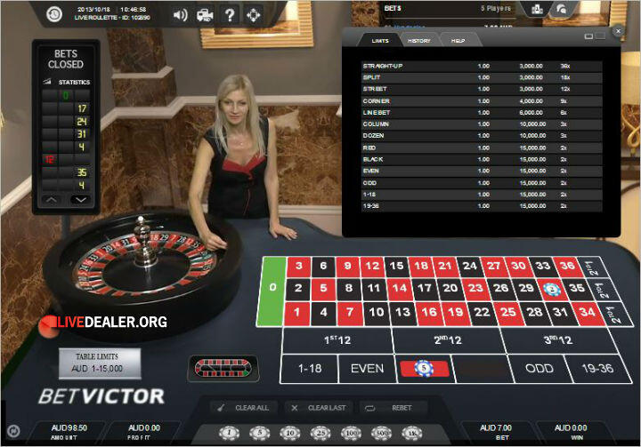 Victors live casino roulette