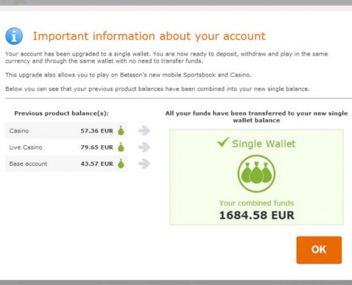 Betsson single wallet