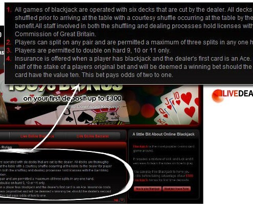smart live blackjack house rules