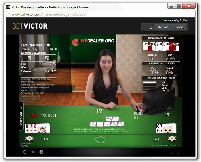 victor royale blackjack