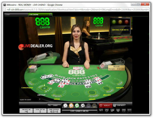 live blackjack at 888