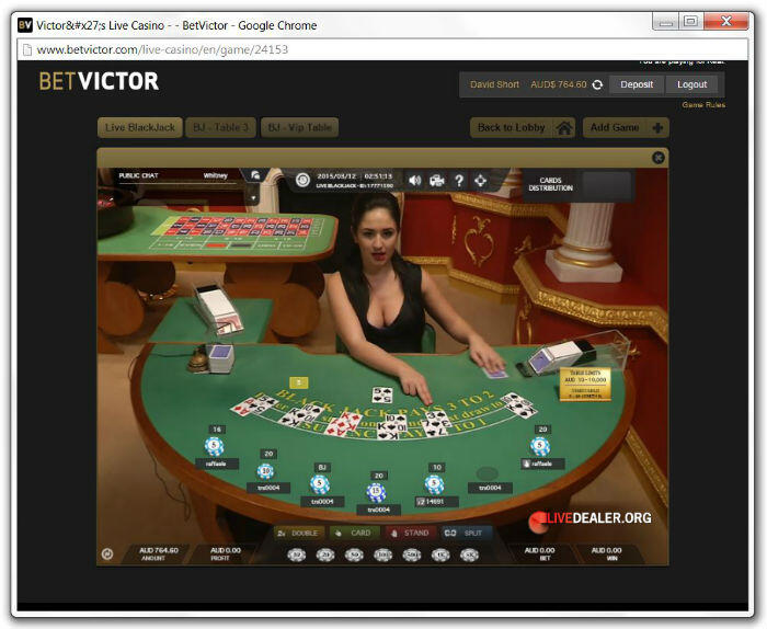 Victor's Live blackjack