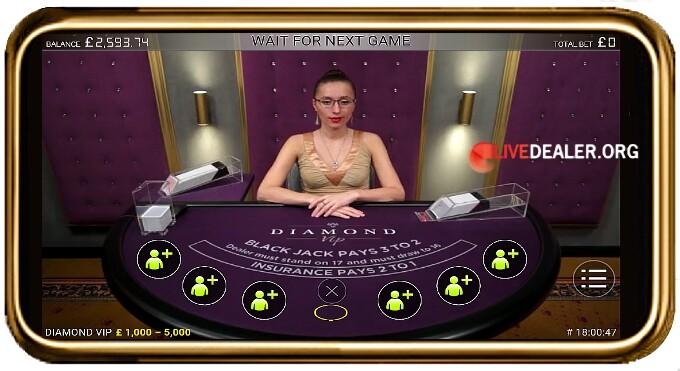 Diamond blackjack on Android mobile