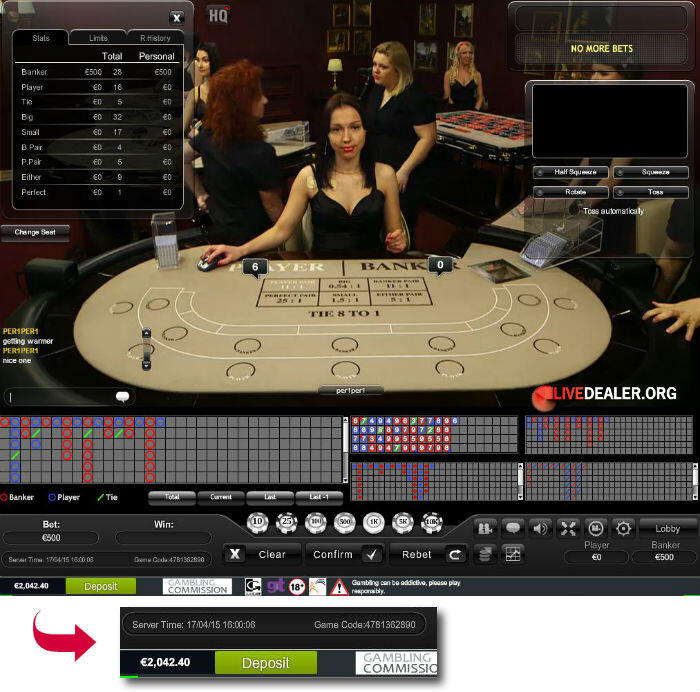 Maira dealing VIP baccarat