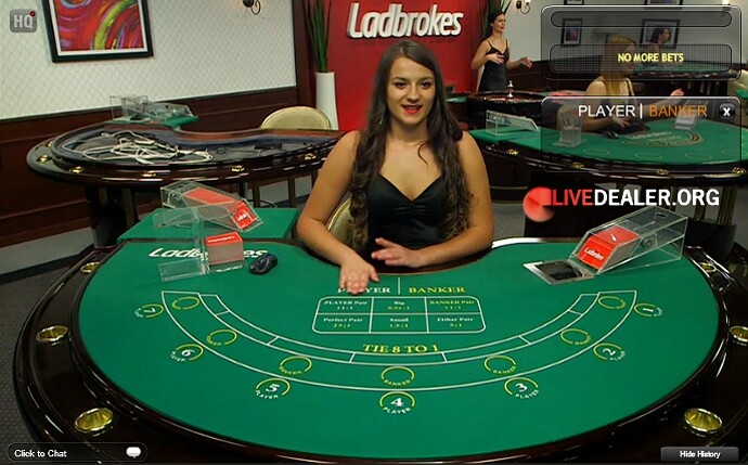 Ladbrokes private baccarat so far has retained the conventional seat numbering 1-7