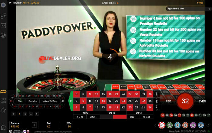 Live roulette @ paddy power