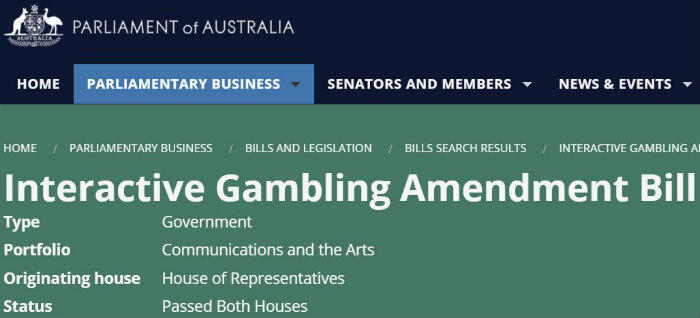 Interactive Gambling Amendment Bill 2021 Interactive Gambling Amendment Bill 2021