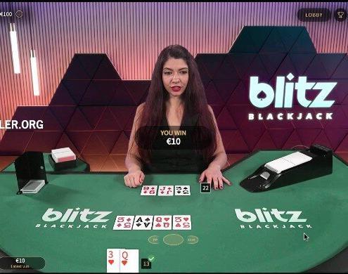 blitz blackjack win