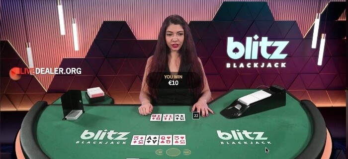blitz blackjack win