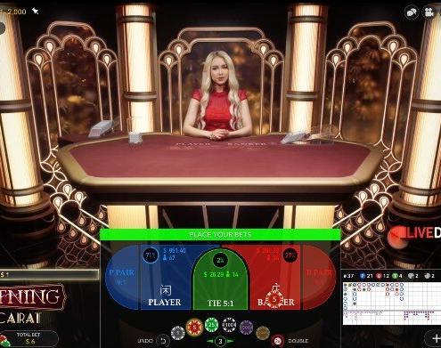 lightning baccarat placebets