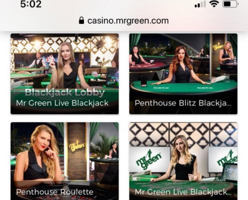 Mr Green mobile live dealers