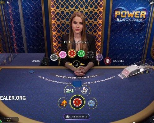 power blackjack place bets