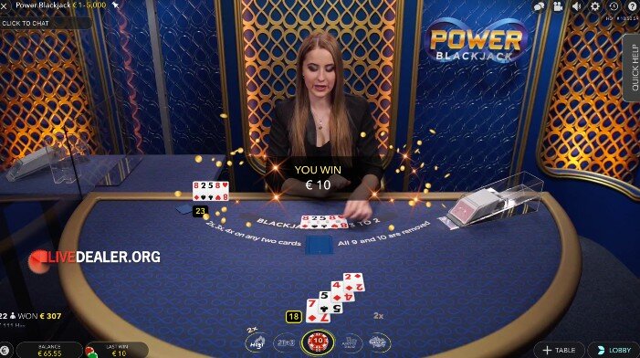 power blackjack win