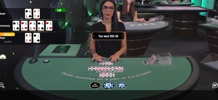 vivo casino holdem win