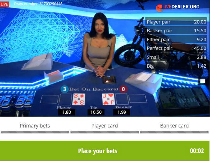 Bet on Baccarat banker card