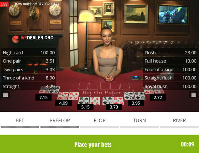 Play at Leo Vegas Bet on Poker preflop