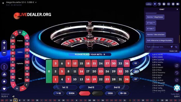 mega roulette place bets