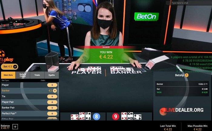 Bet On Baccarat Banker Win