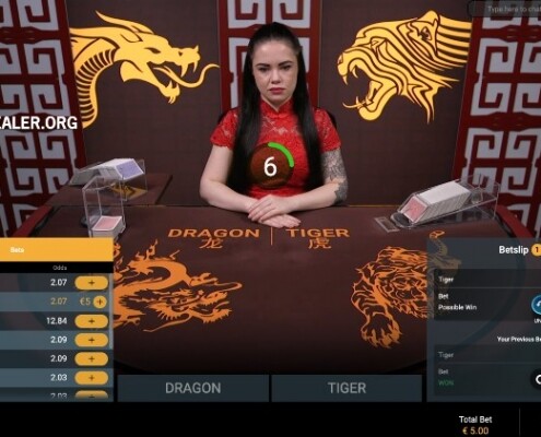 Bet on Dragon Tiger place bets
