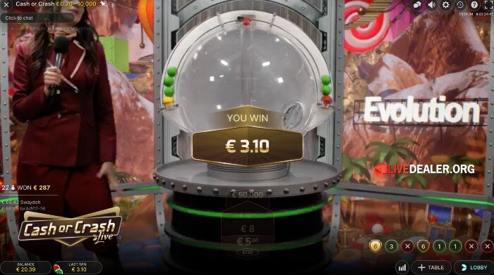 Cash or Crash win